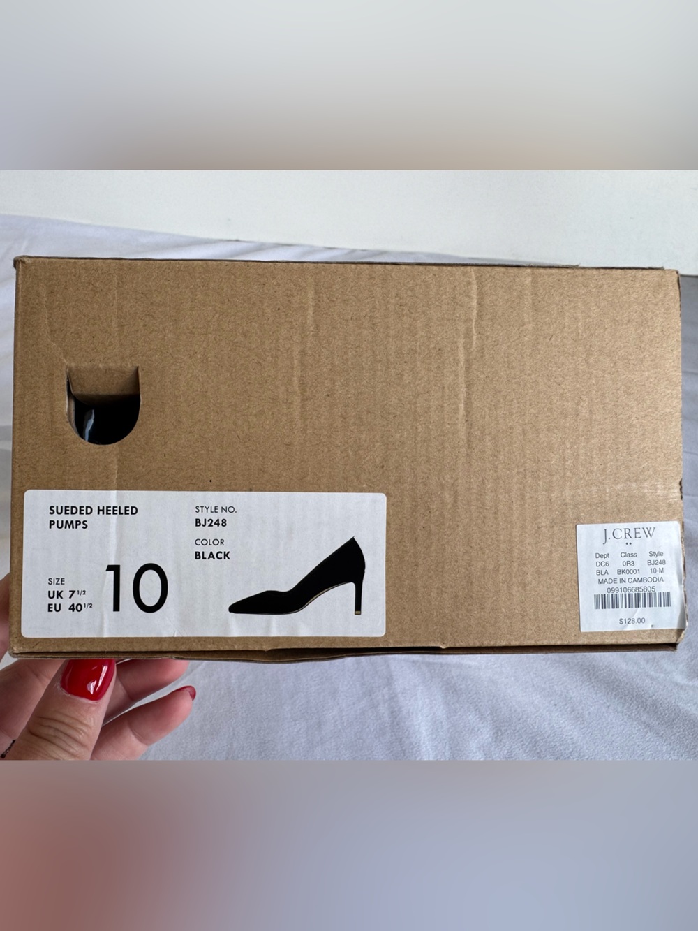 J. Crew Sueded Heeled Pump Black Women Size 10 officecore closet staple Heel - Picture 2 of 7